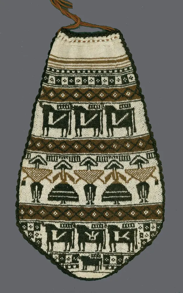 Knitted Aymara ceremonial woman's bag