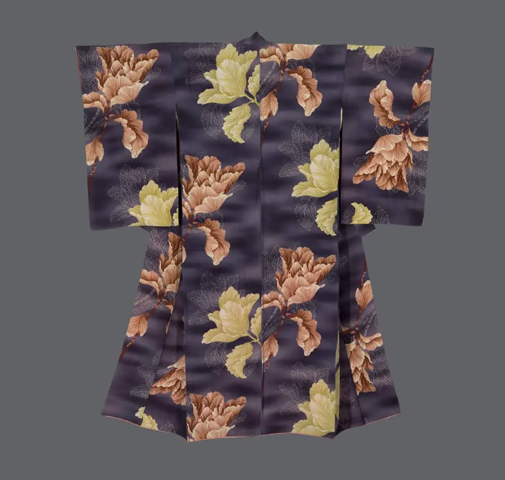Flower-motif Kimono