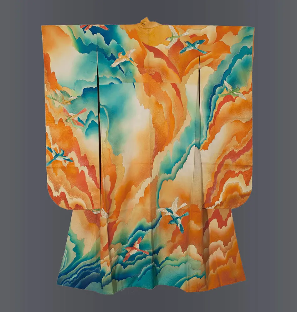 Yuzen-painted furisode