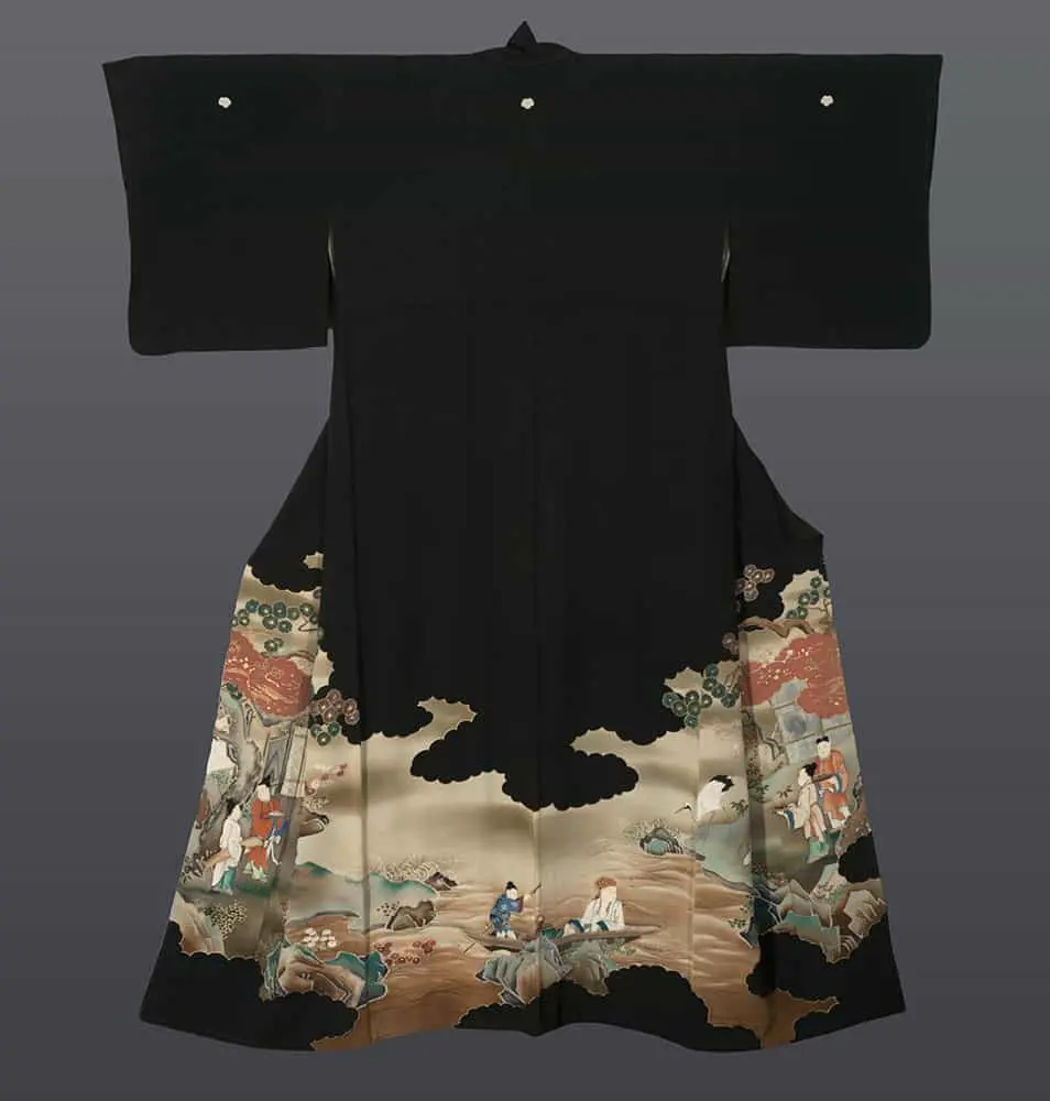 Yuzen-painted kimono
