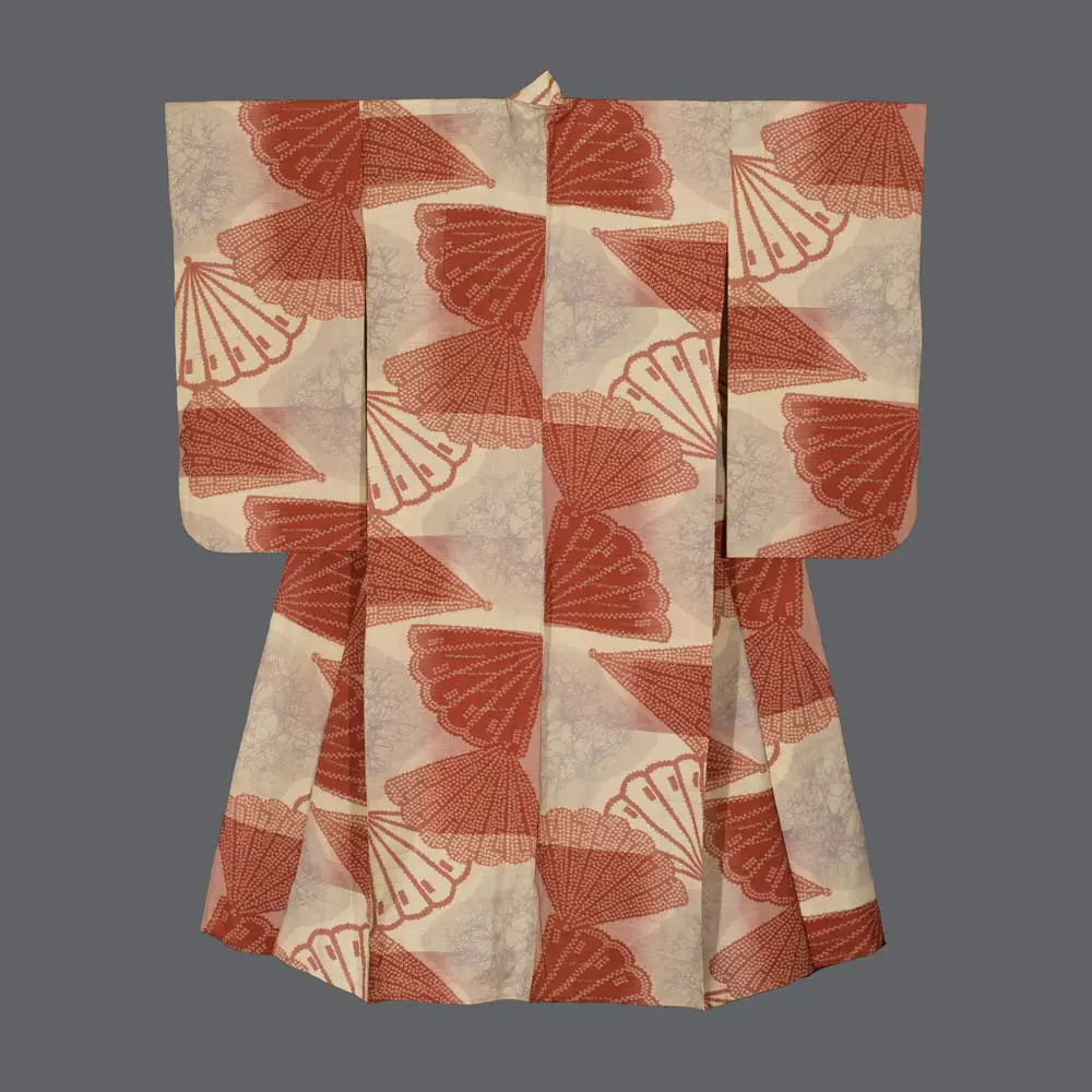 Fan-motif  Kimono