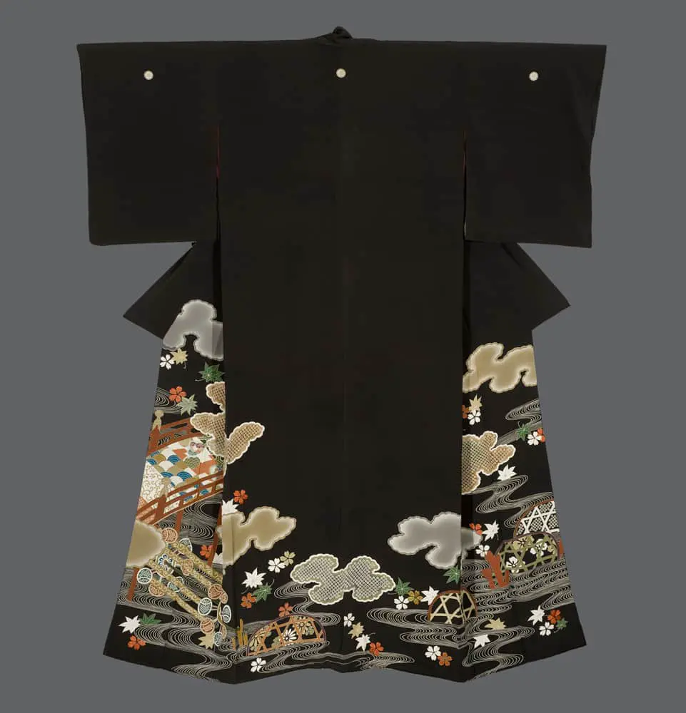 Yuzen-painted Kurotomesode