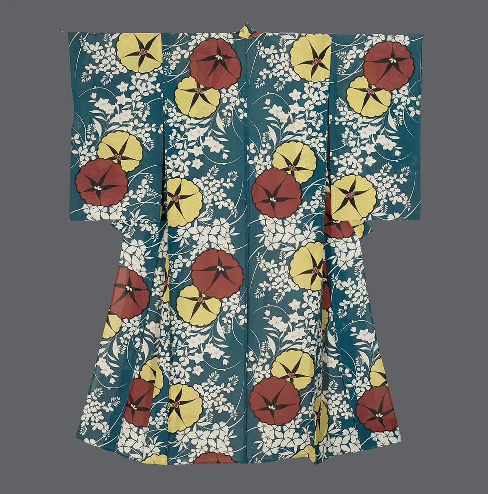 Flower-motif Summer Kimono