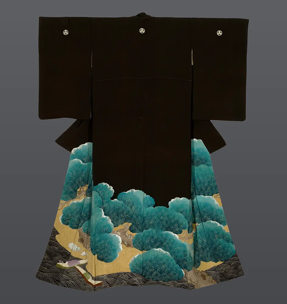 Yuzen-painted Kurotomesode