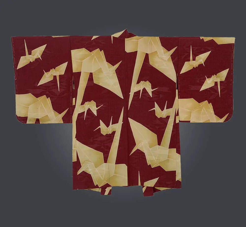 Origami-Crane-motif Haori