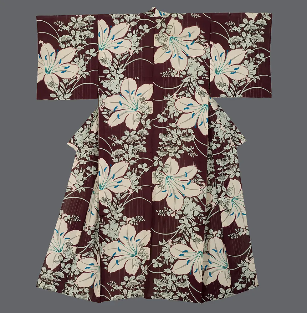 Flower-motif Summer Kimono