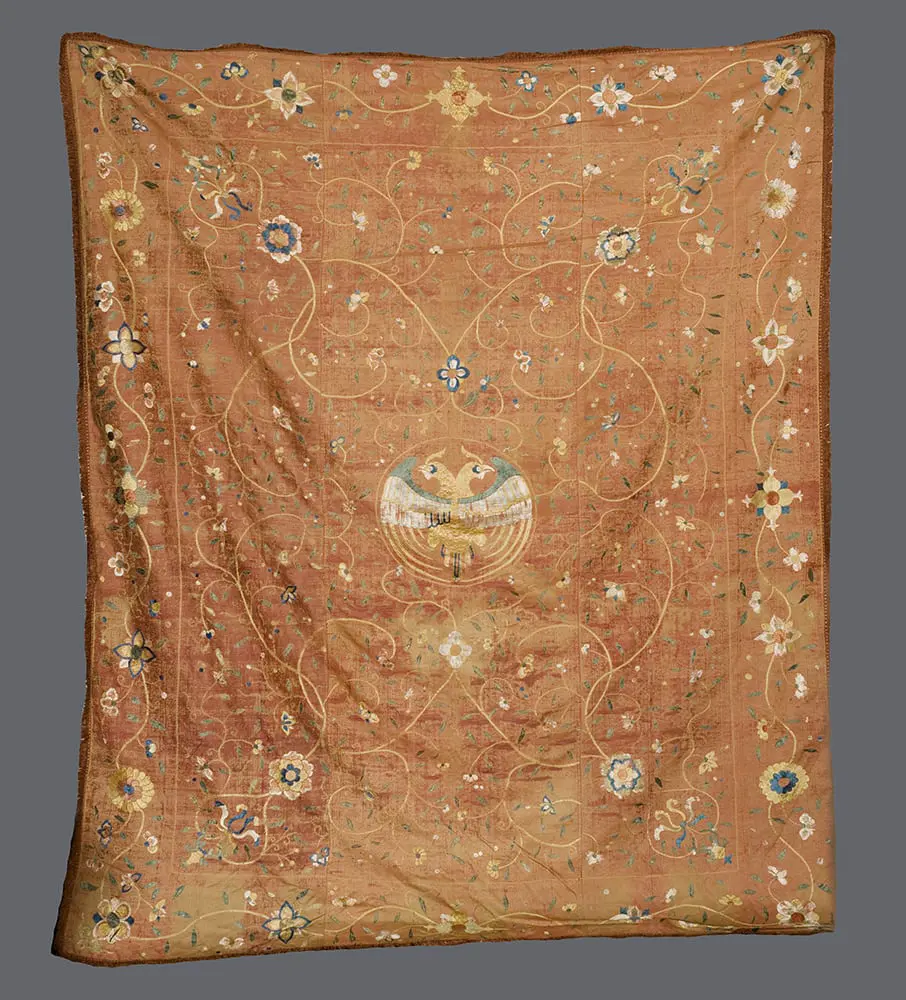Chinese Embroidered Coverlet