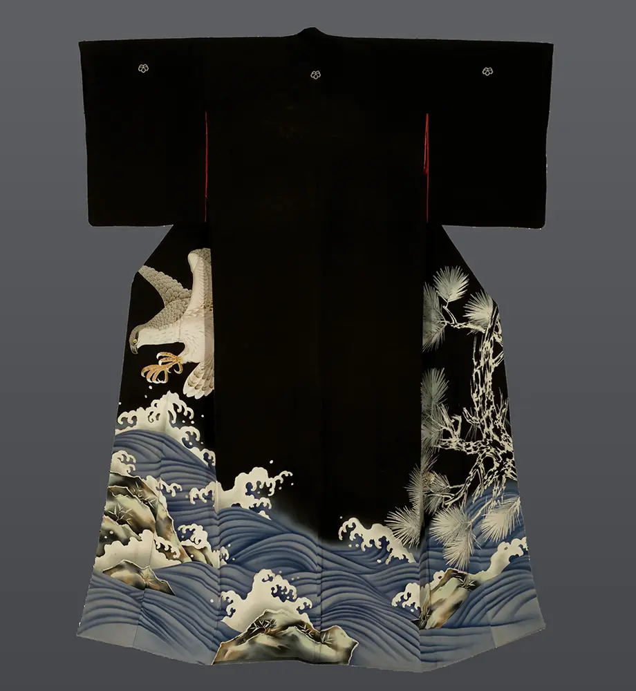 Yuzen-painted Geisha Hikizuri