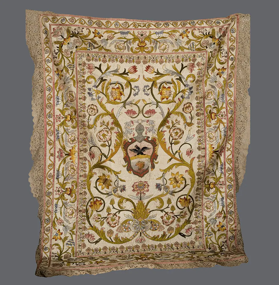 Italian Embroidered Coverlet