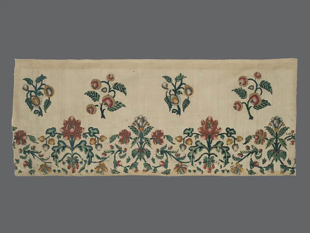 18th Century Embroidered Valence