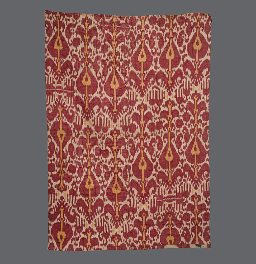 Uzbek Silk Ikat Quilt
