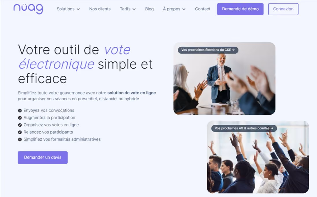 Nüag, plateforme de vote électronique pour vos Assemblées Générales