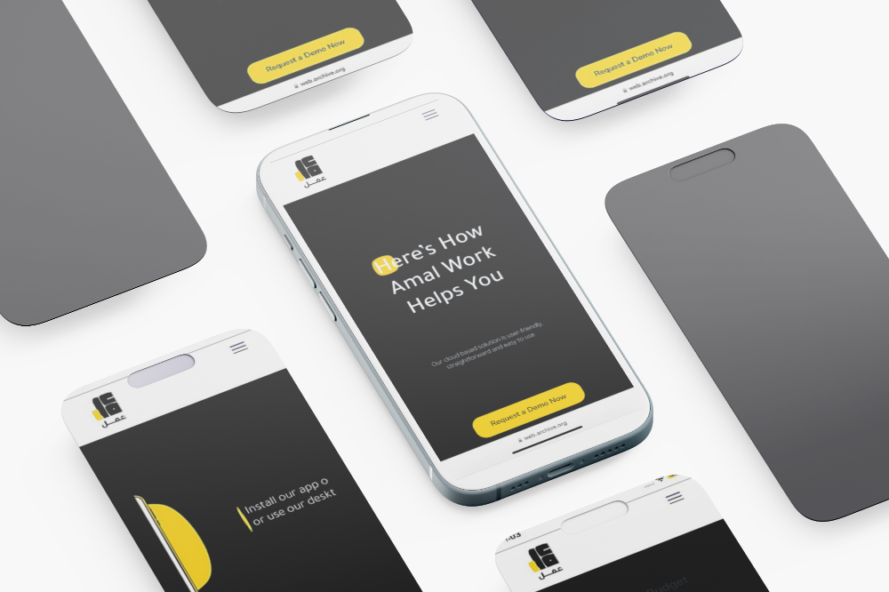 Amalwork App Interface Mockup - Workforce Management Platform
