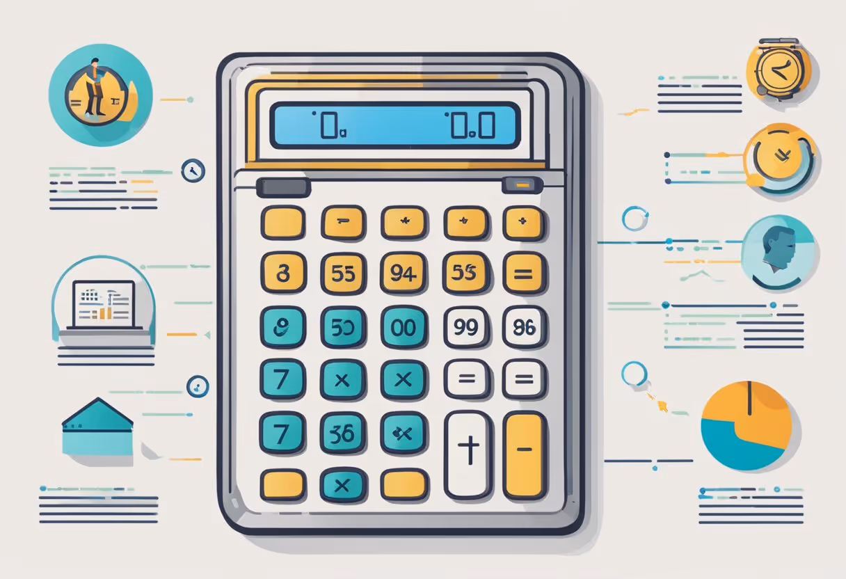 A calculator with a 10-year timeline, disability-related symbols, and eligibility criteria displayed