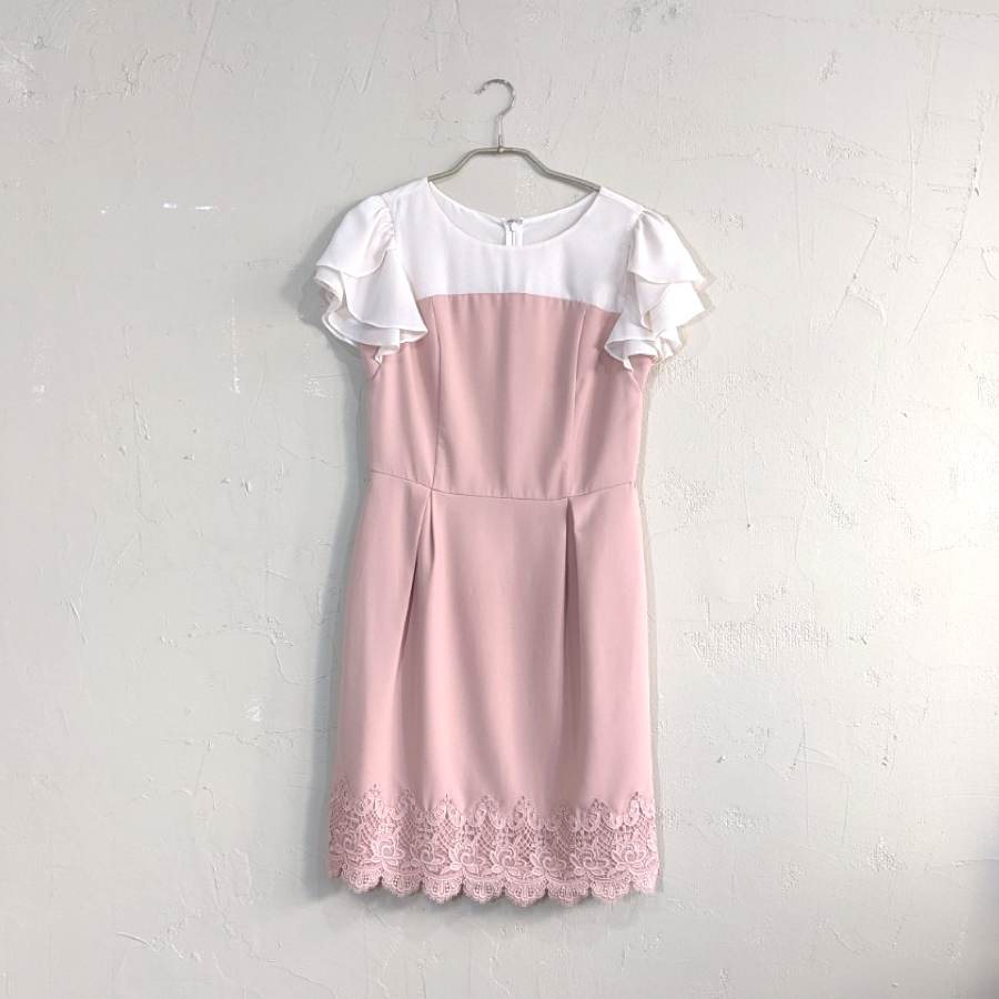 LAISSE PASSE フリルショルダーコクーンワンピースドレス Sサイズ 