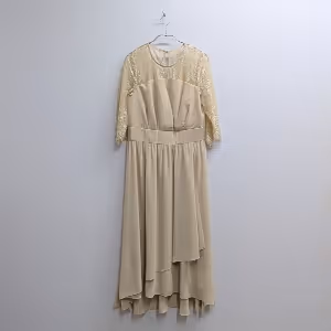 レース＆シフォンロングドレス epic day 2Lサイズ イエロー