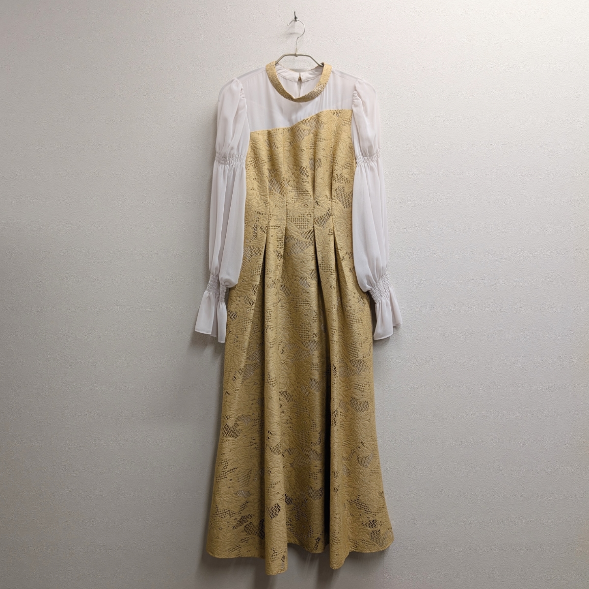 asymmetry tack dress ANDRESD 1Lサイズ イエロー