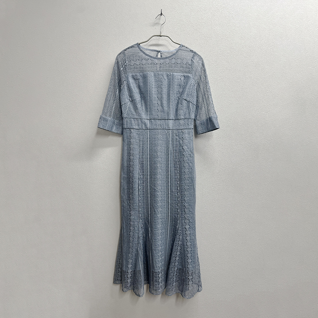  ナローシルエットレースワンピース Dorry Doll Sサイズ ブルー