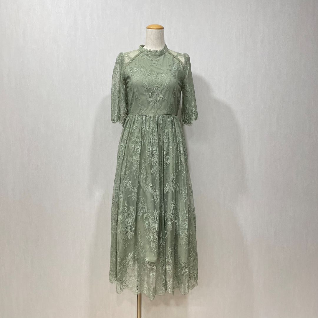 袖付き総レースドレス Dorry Doll Sサイズ グリーン