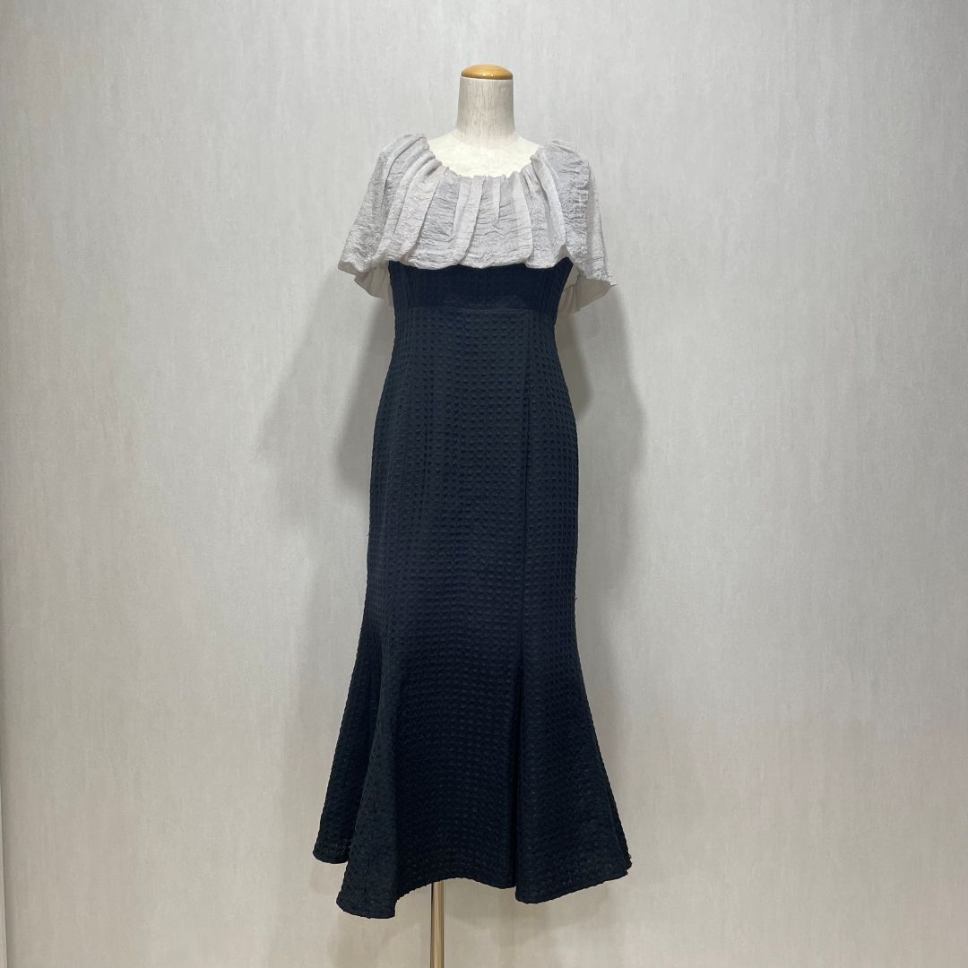 2WAYパフスリーブマーメイドドレス Leja M/Freeサイズ ブラック