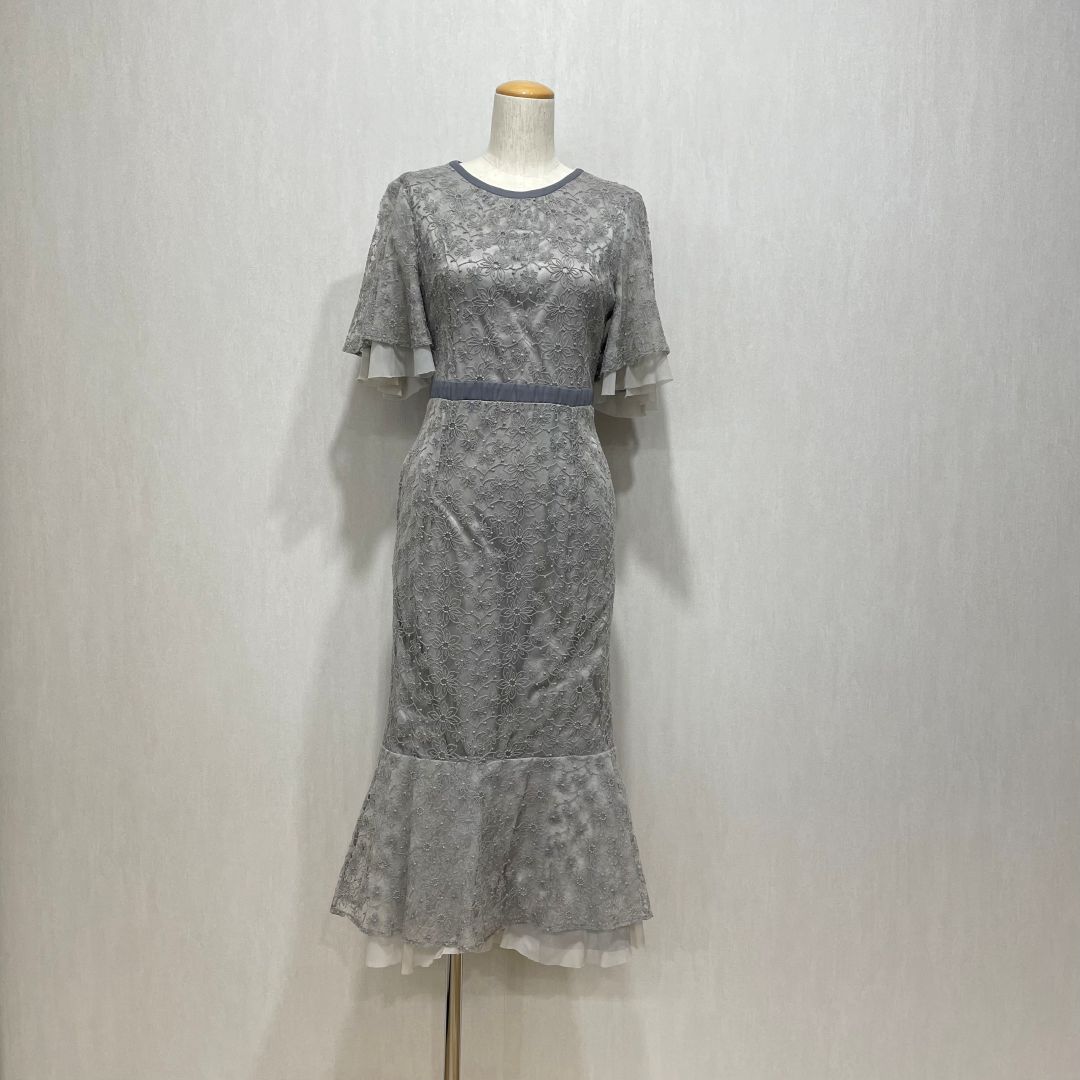 LADYチュールエンブロイダリードレス LAGUNAMOON M/Freeサイズ グレー