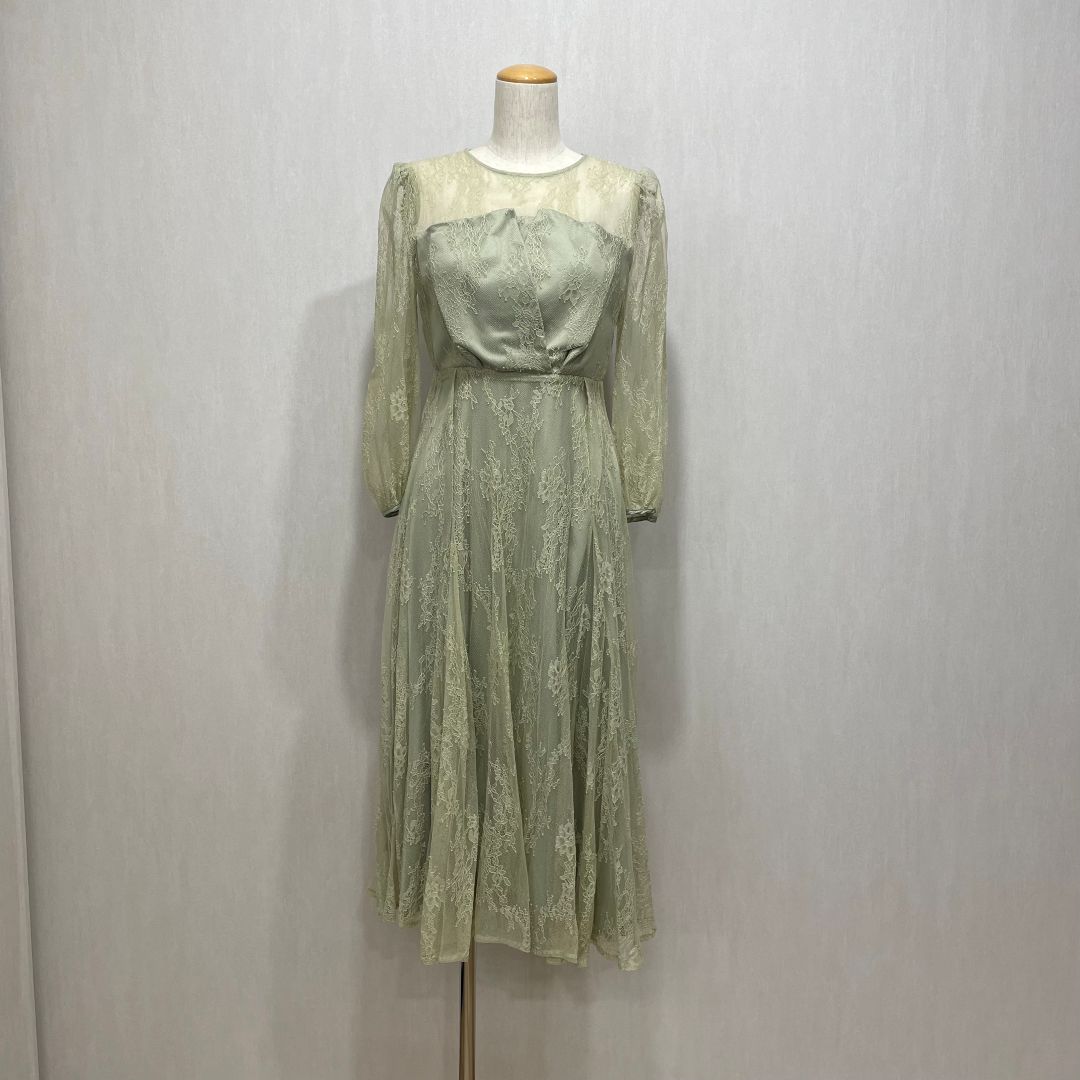 ビスチェ風トップス総レースドレス Dorry Doll M/Freeサイズ グリーン