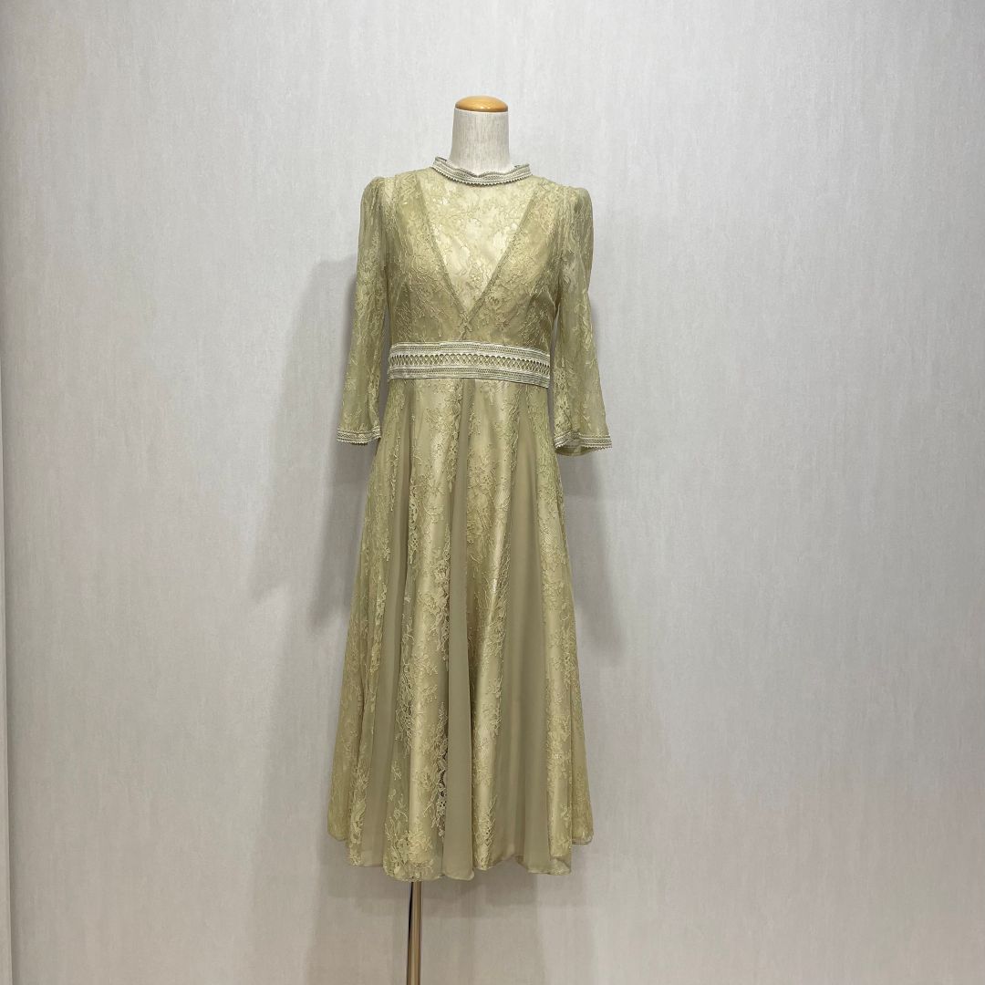 レイヤードラッセルレースドレス Dorry Doll M/Freeサイズ イエロー