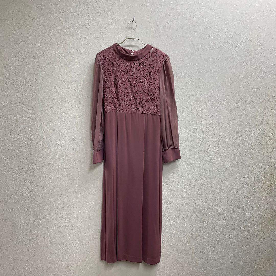 ボトルネック レース×サテンドレス niana 2Lサイズ レッド