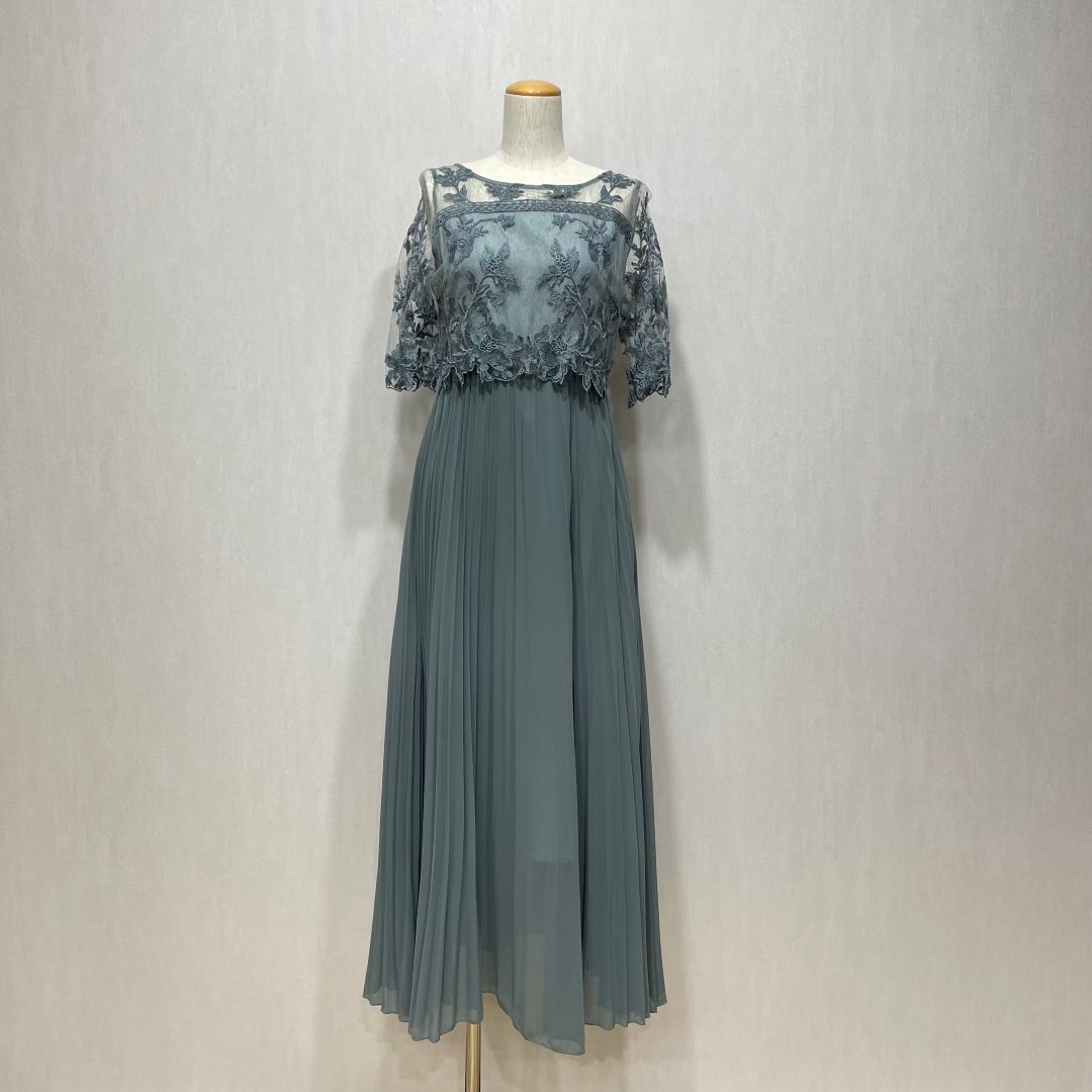 オリジナル模様柄刺繍プリーツドレス Dorry Doll M/Freeサイズ カーキ