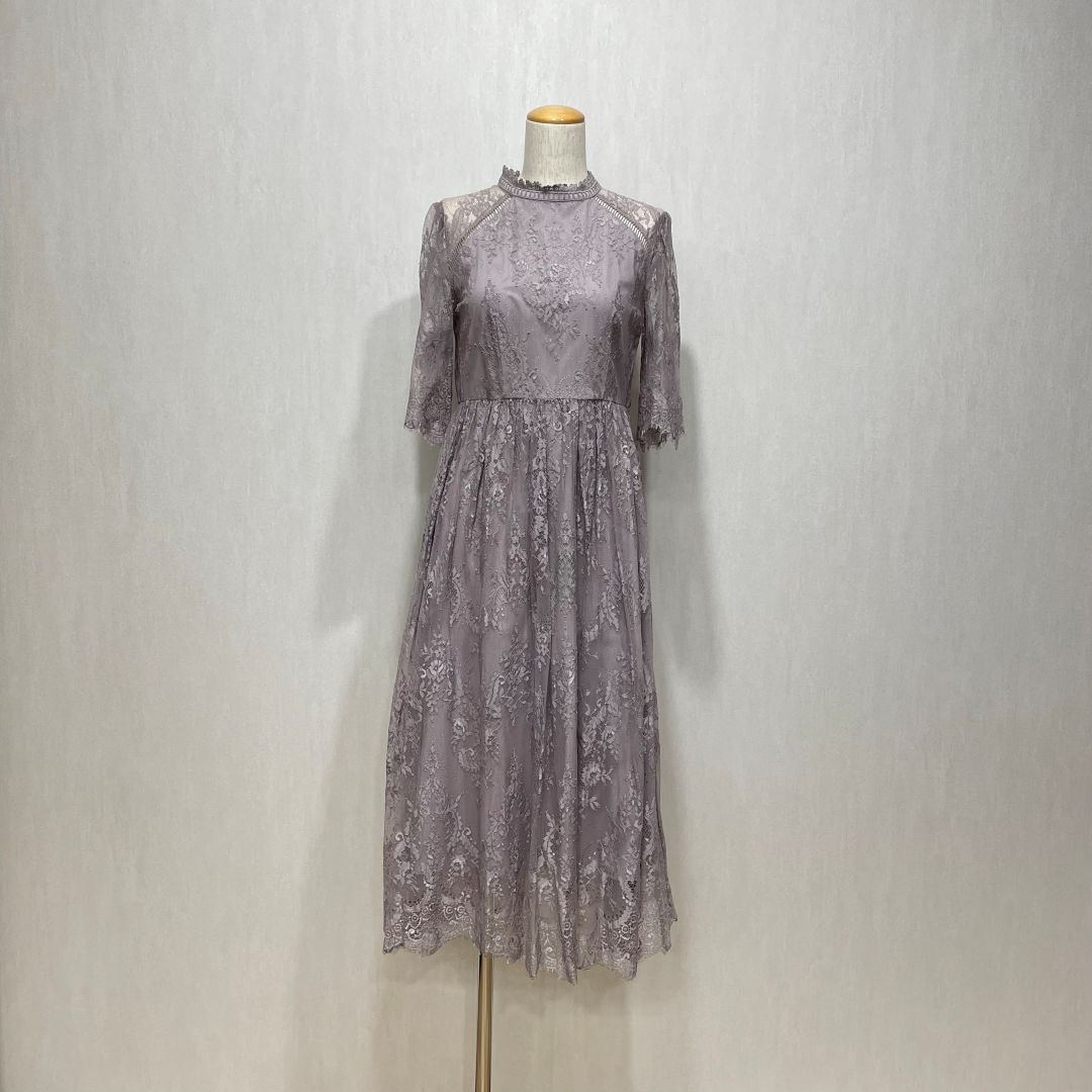 袖付き総レースドレス Dorry Doll M/Freeサイズ グレー