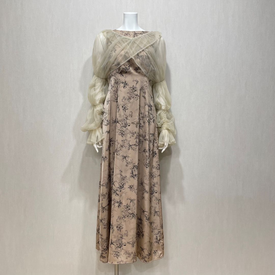 フラワーボンチュールドレス AMAIL M/Freeサイズ ベージュ
