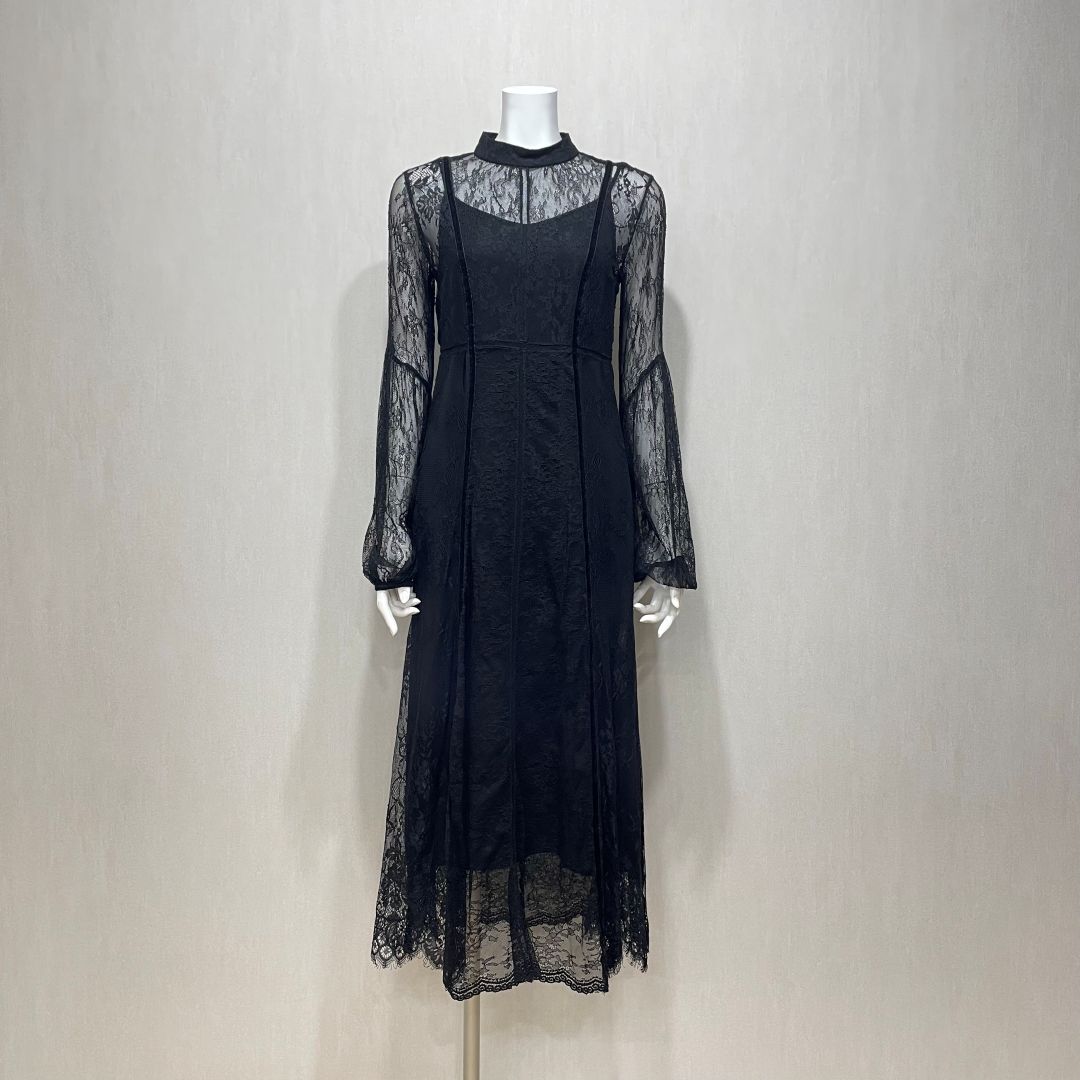 コンビネーションレースドレス FRAY I.D M/Freeサイズ ブラック