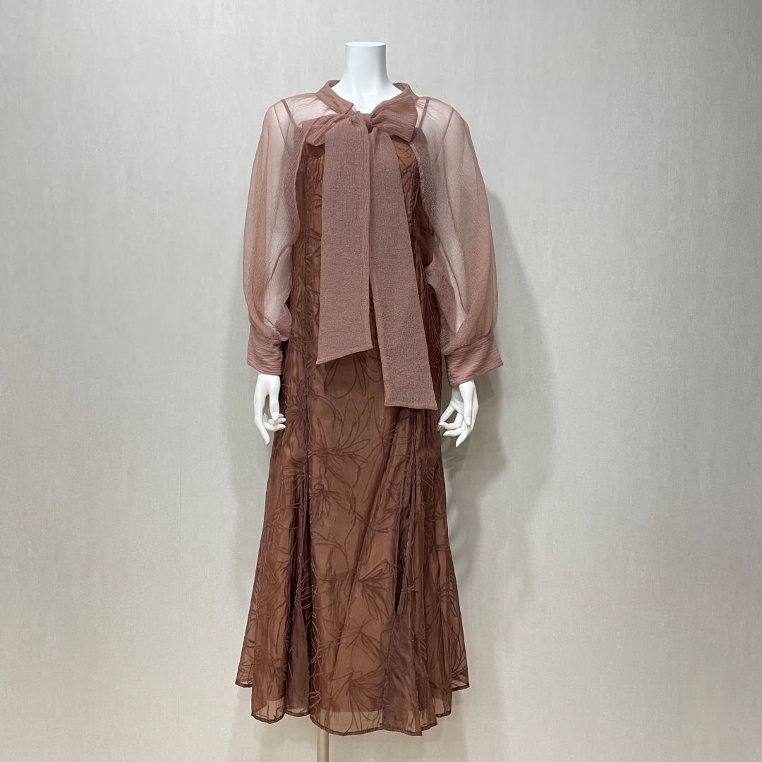 ボウタイボレロセットドレス Dorry Doll 1Lサイズ ブラウン