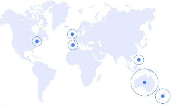 World map of Simple KYC office locations