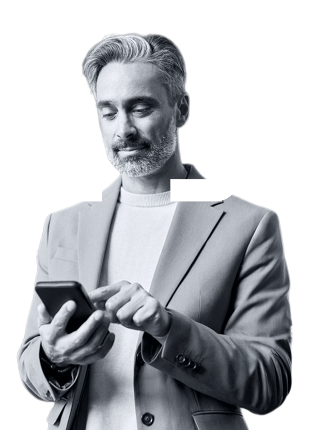 Business professional using a mobile phone