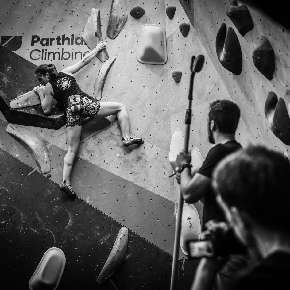 A climber at Parthian Reading