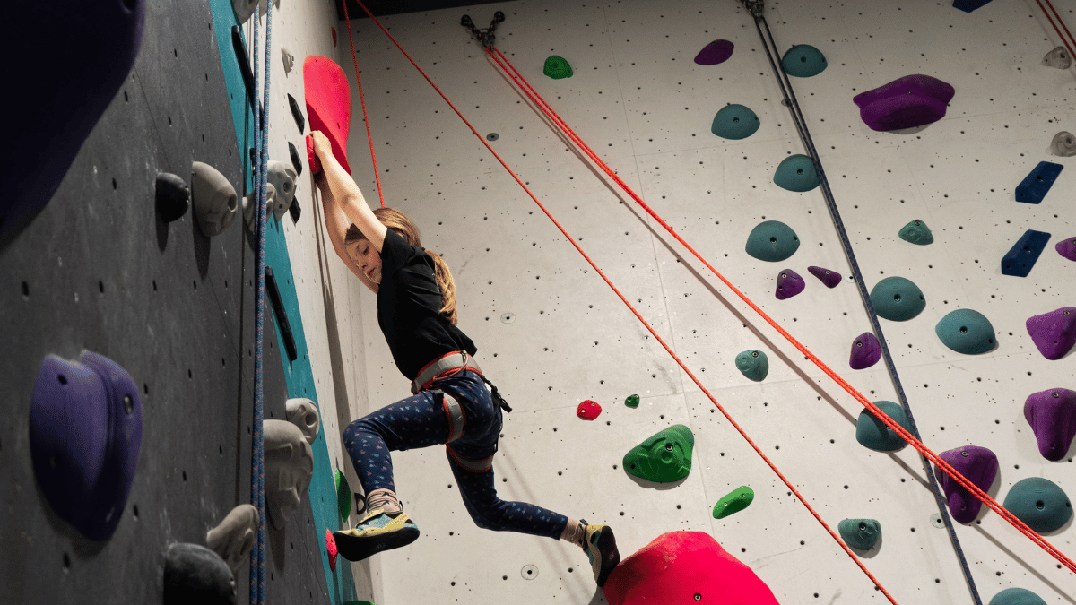 Junior climber at the Font comp