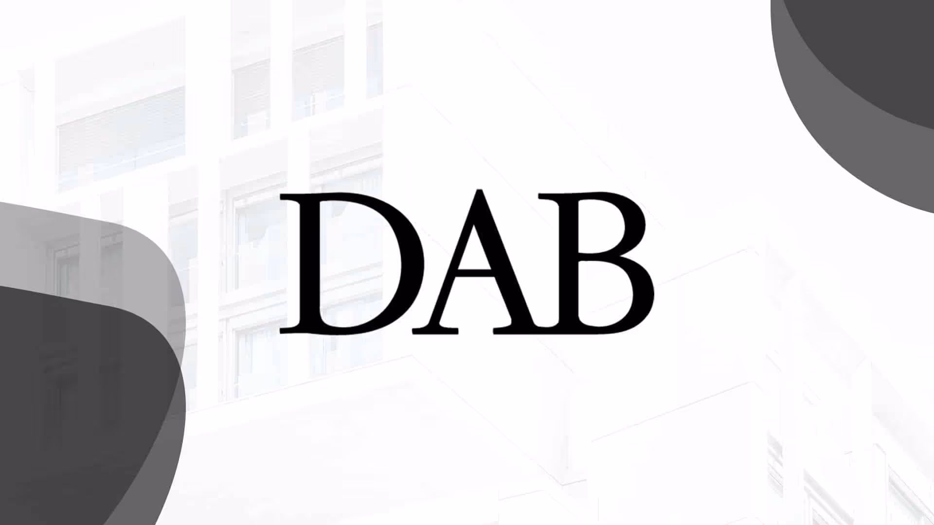 A black and white photo with the word dab on it