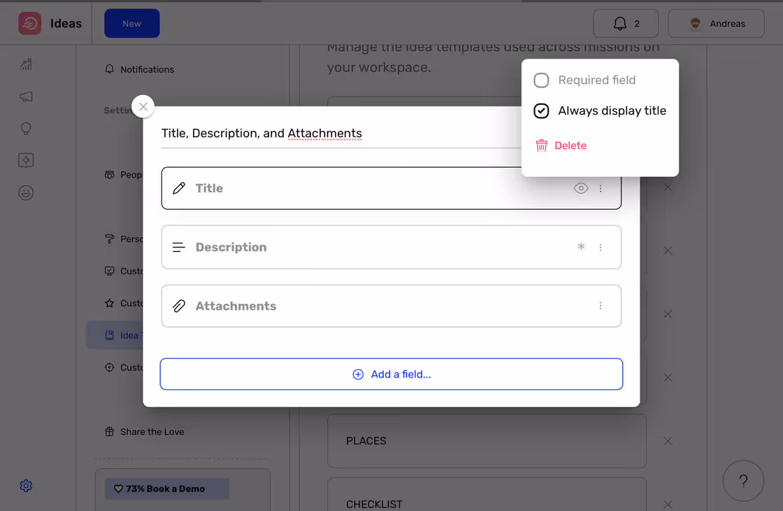 Customizable Idea Field Titles