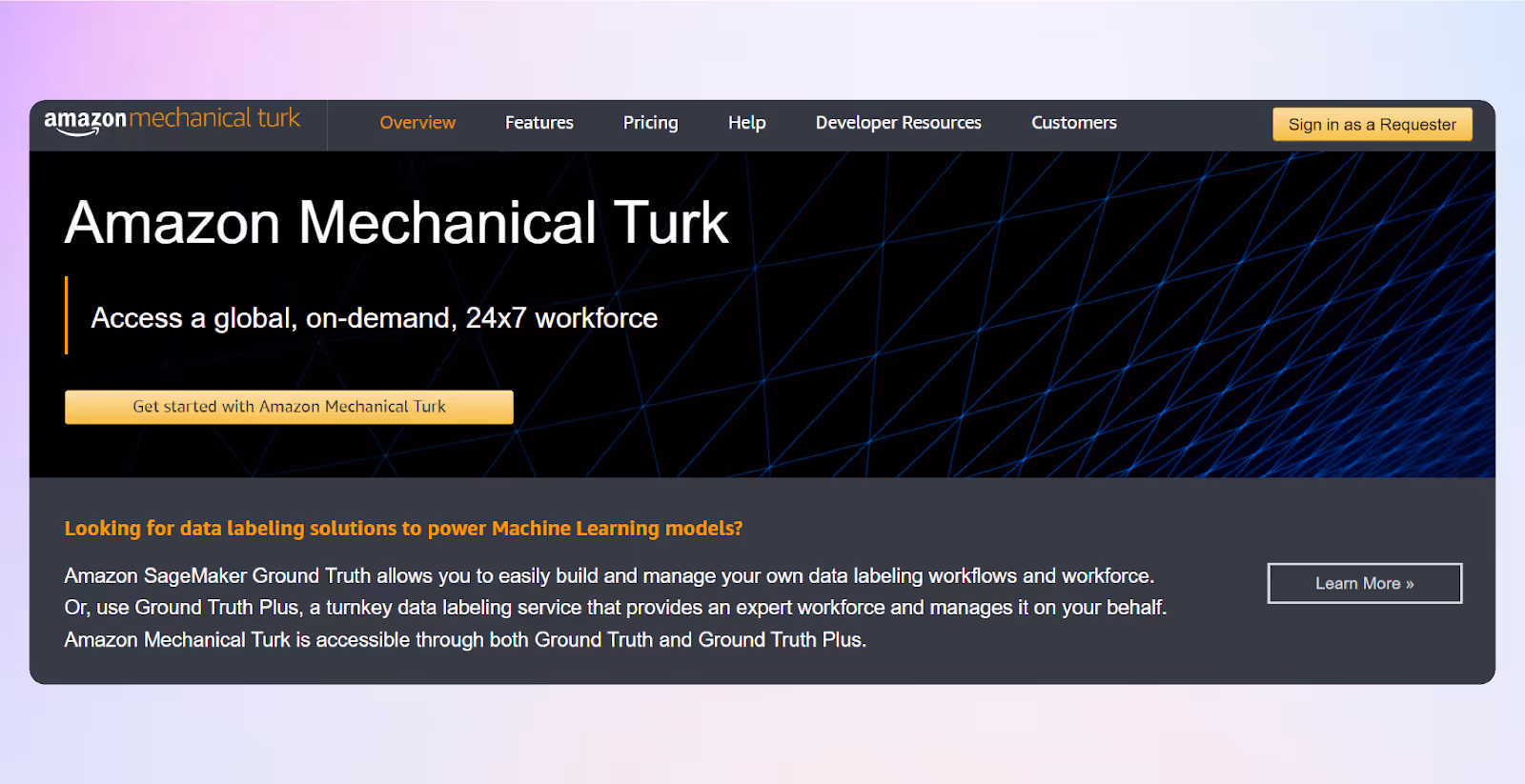 amazon mechanical turk website screenshot