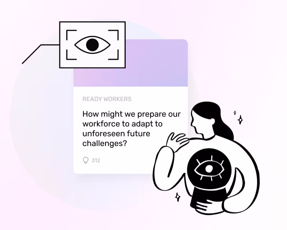 an eye and a crystal ball and a person in front of ui elements