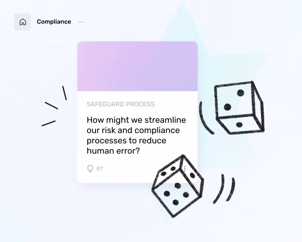 dice falling in front of innovation software