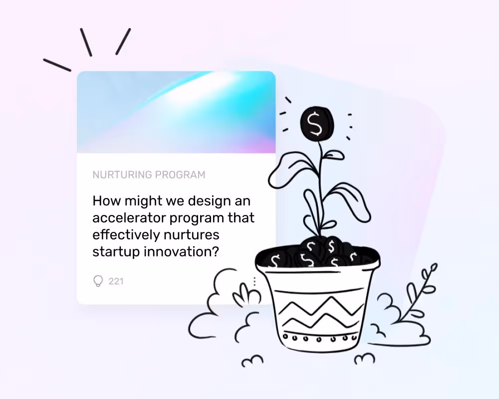 illustration of plant growth into money coin in front of ideanote ui