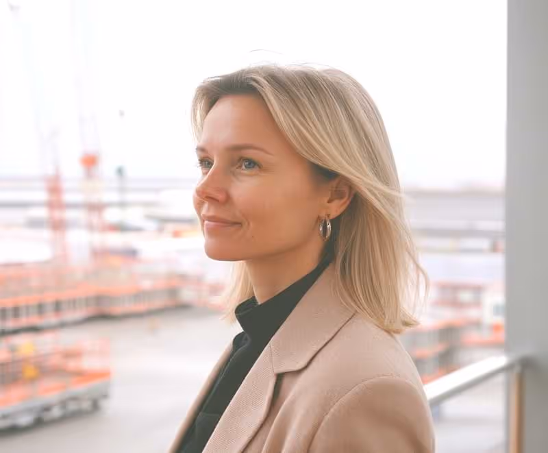 Finnish department leader overlooking a factory