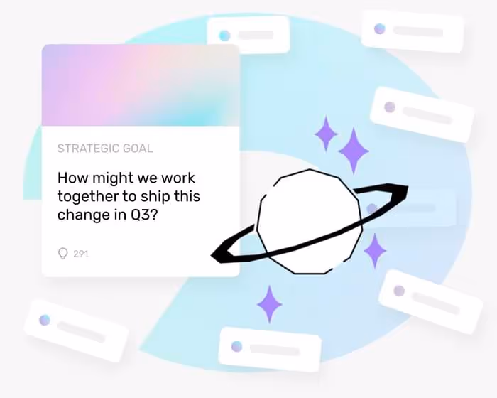 illustration of a planet hovering on top of a storm of ideas