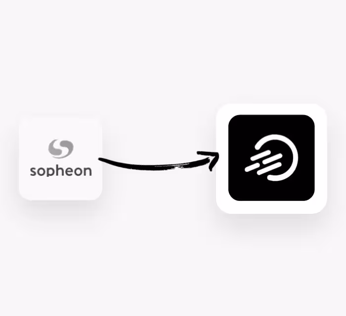 The Sopheon Accolade logo being moved by an arrow