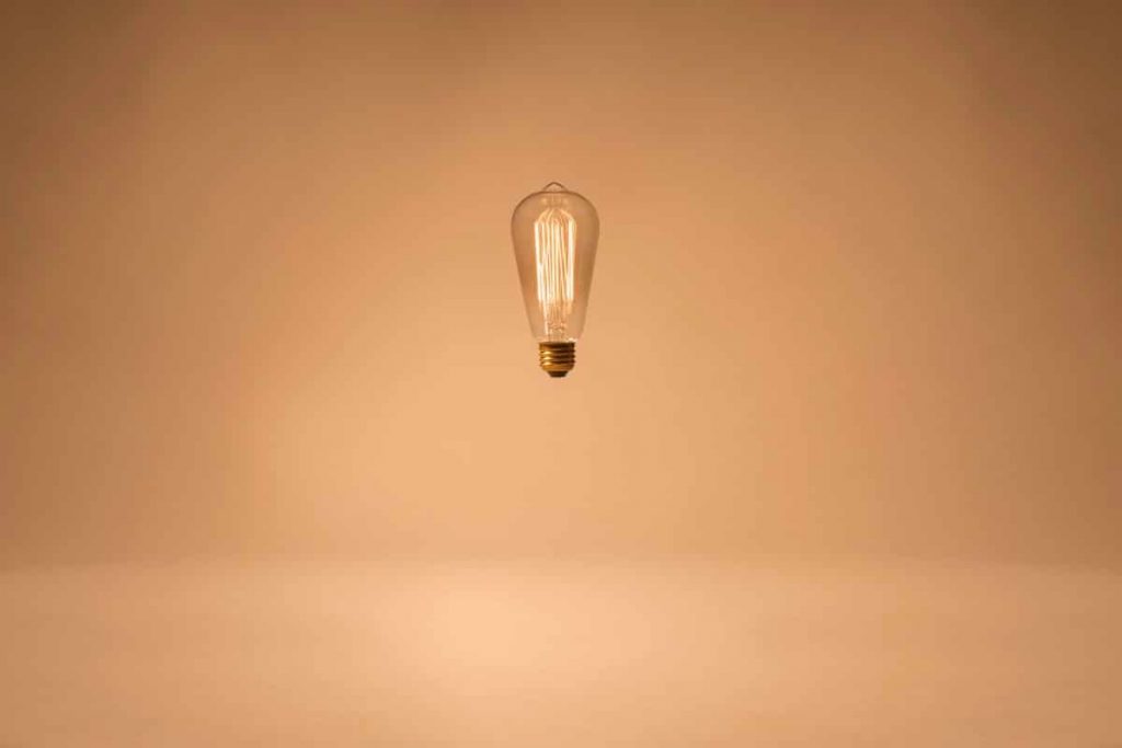 floating lightbulb