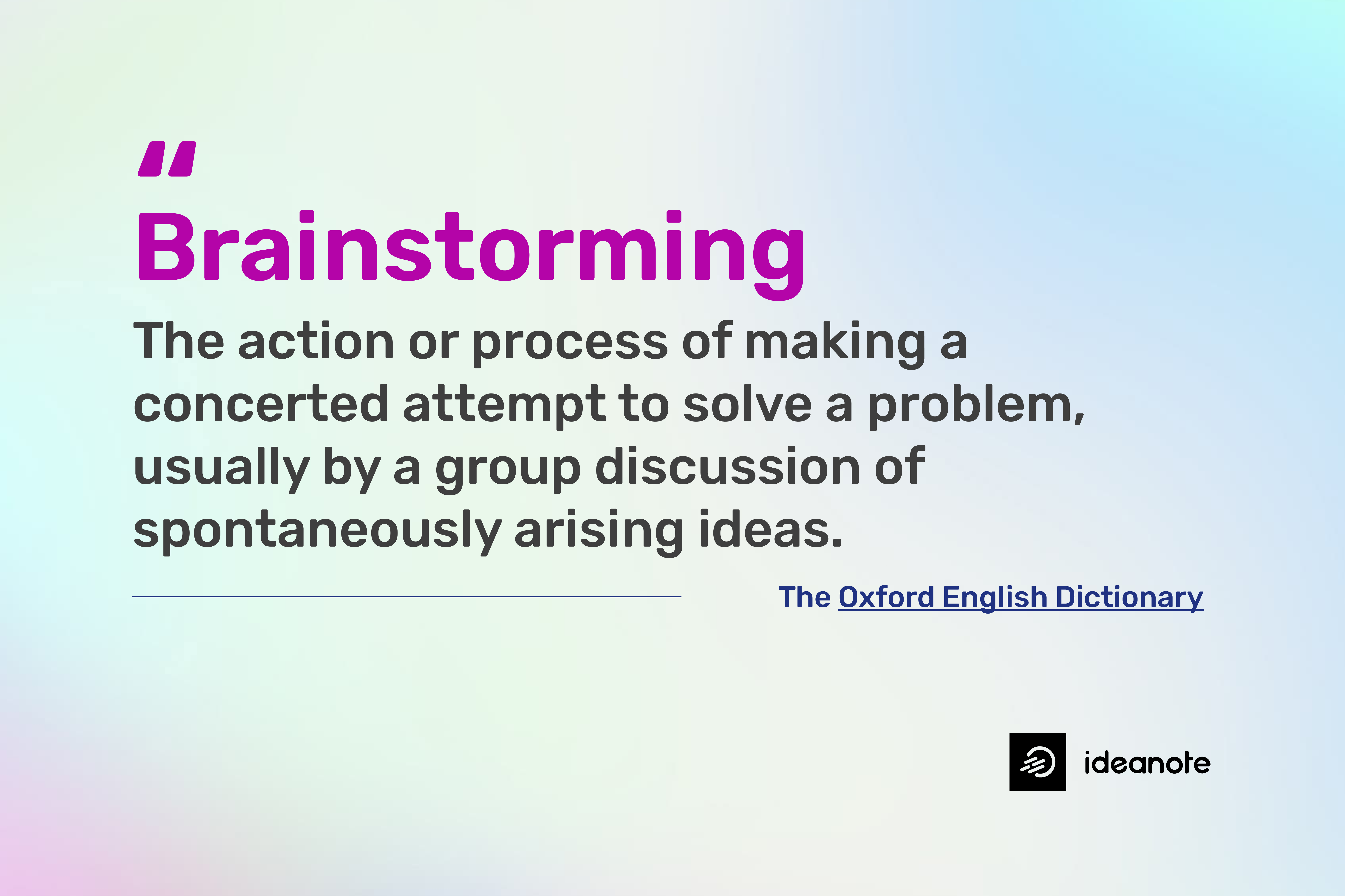 Definition of brainstorming