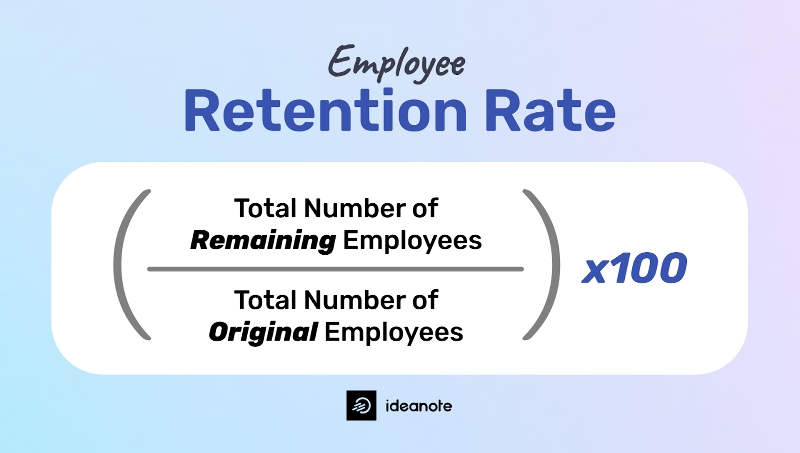 Employee retention rate formula