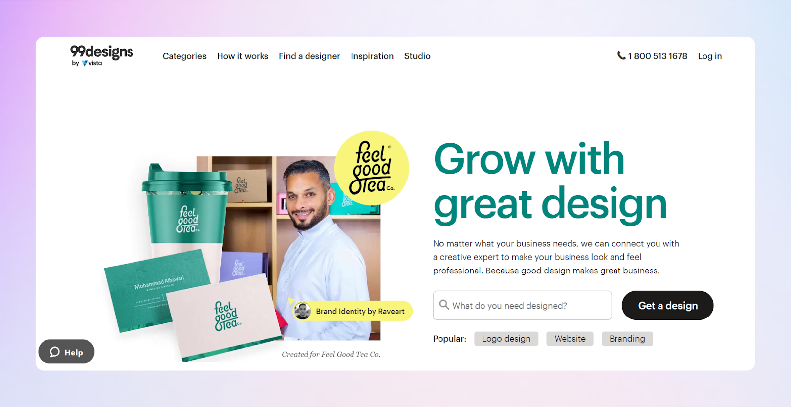 99designs website screenshot
